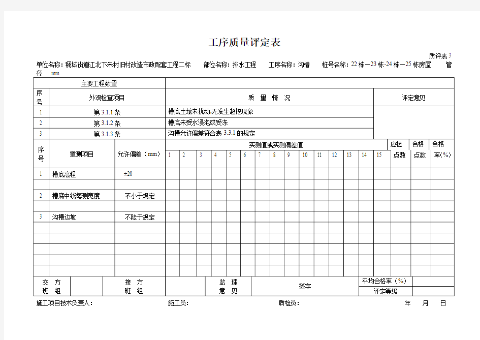 工序质量评定