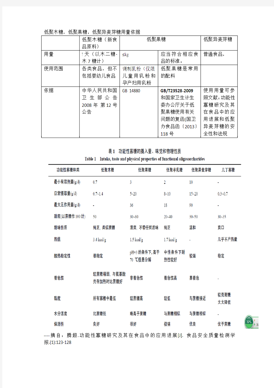 低聚木糖低聚果糖低聚异麦芽糖用量依据