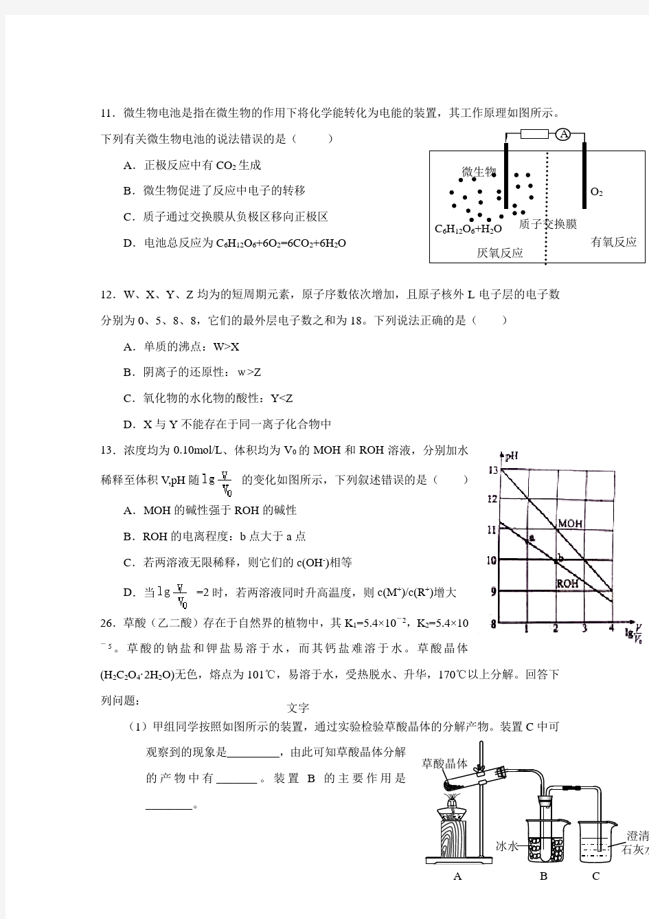 2015高考卷全国卷1-化学部分