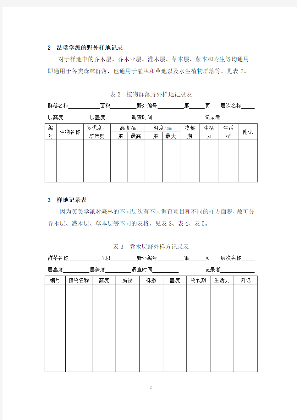 植物生态学野外调查方法