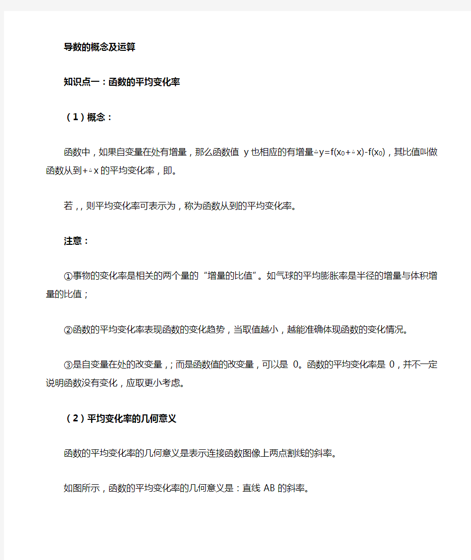 导数的概念、导数公式与应用