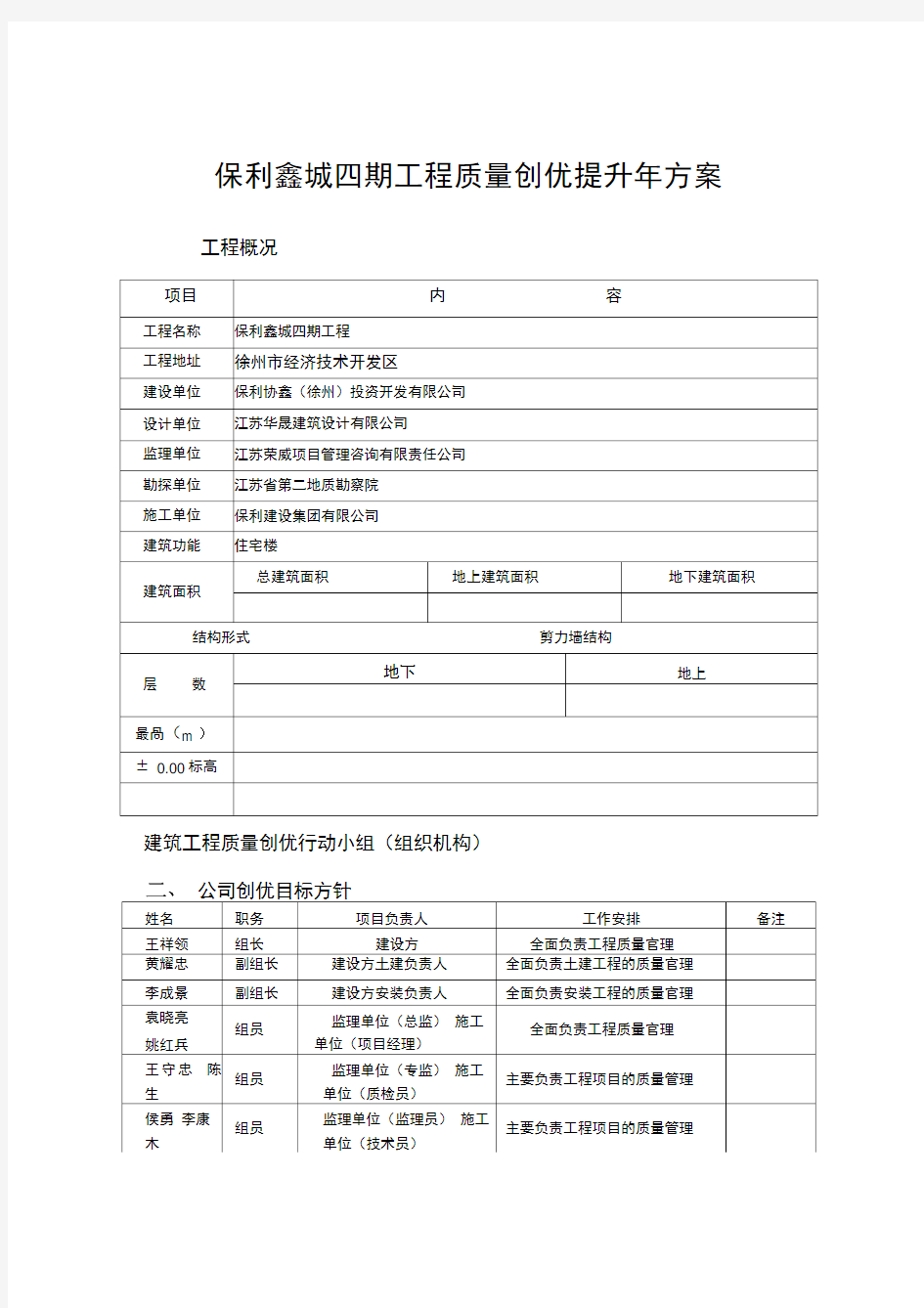 建筑工程质量创优方案