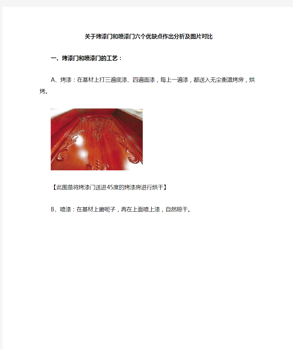 关于烤漆门和喷漆门六个优缺点作出分析及图片对比