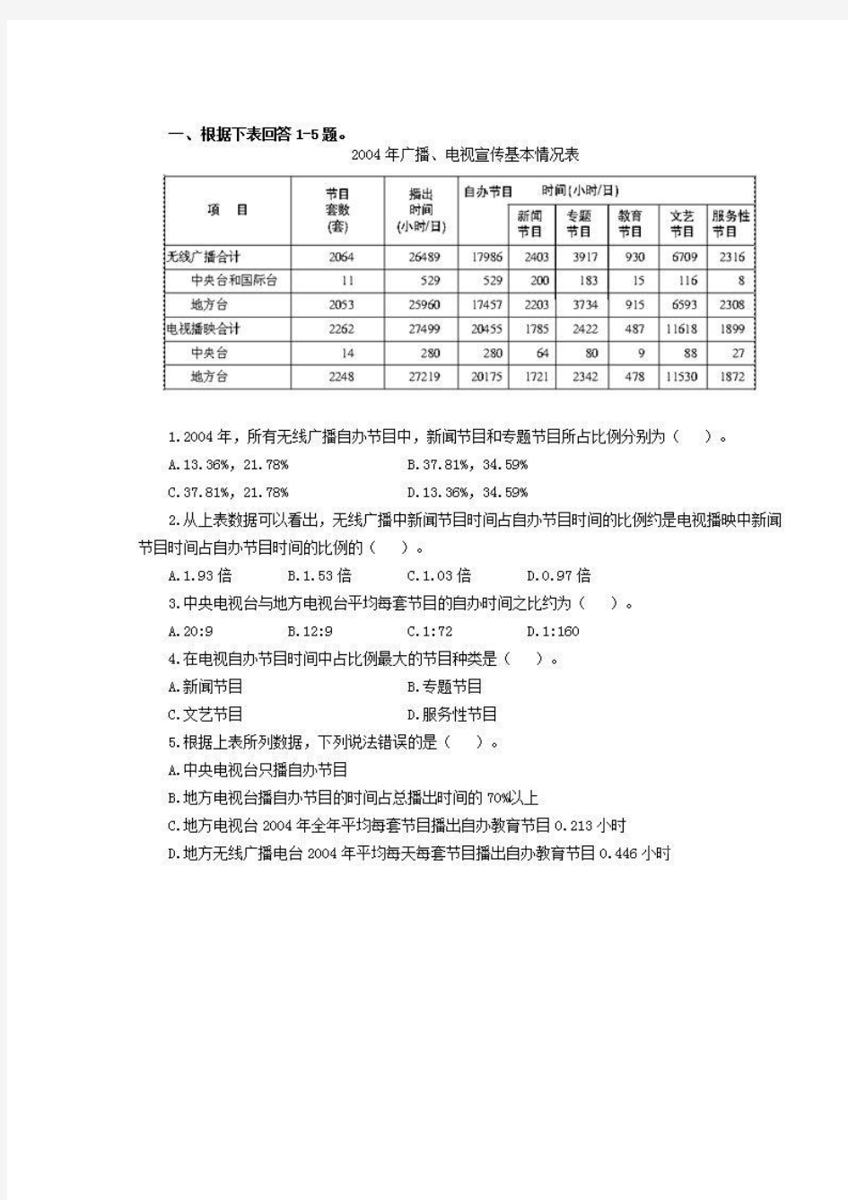 事业单位考试行政职业能力测验每日一练(2015.6.3)