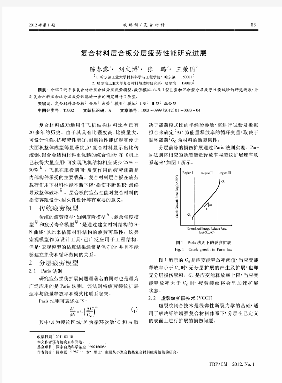 复合材料层合板分层疲劳性能研究进展