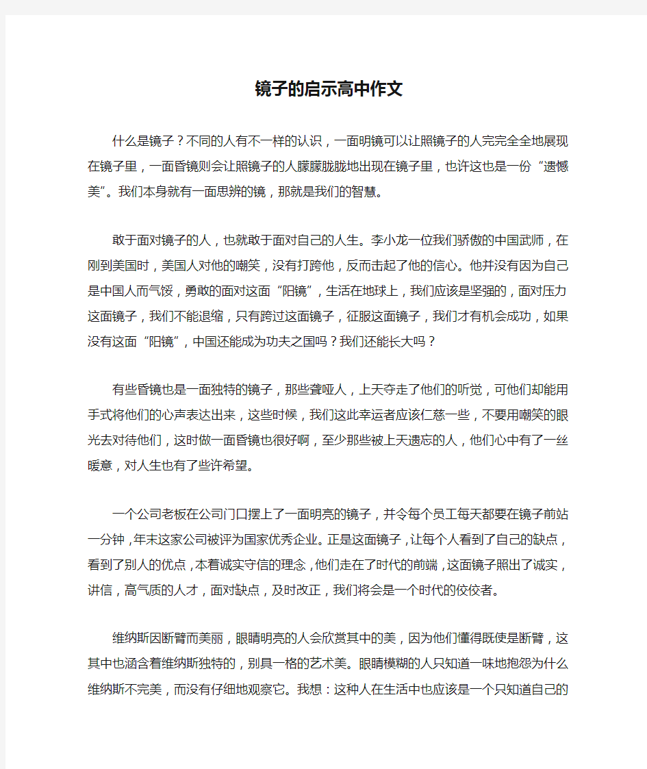 镜子的启示高中作文