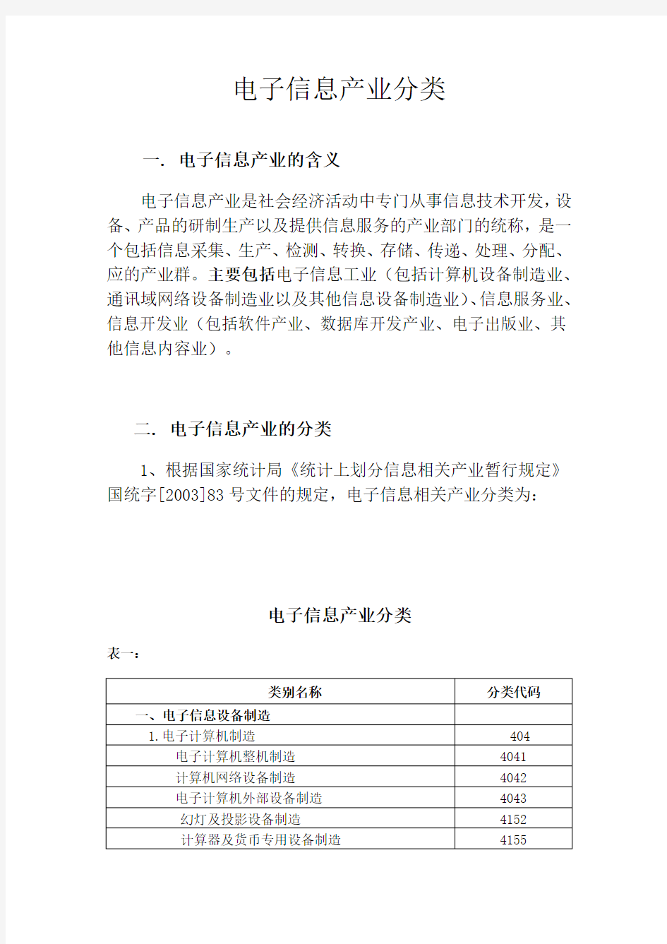 (整理)电子信息产业分类