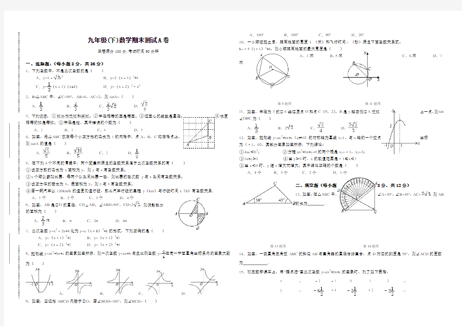 九年级下册期末测试卷(A卷)