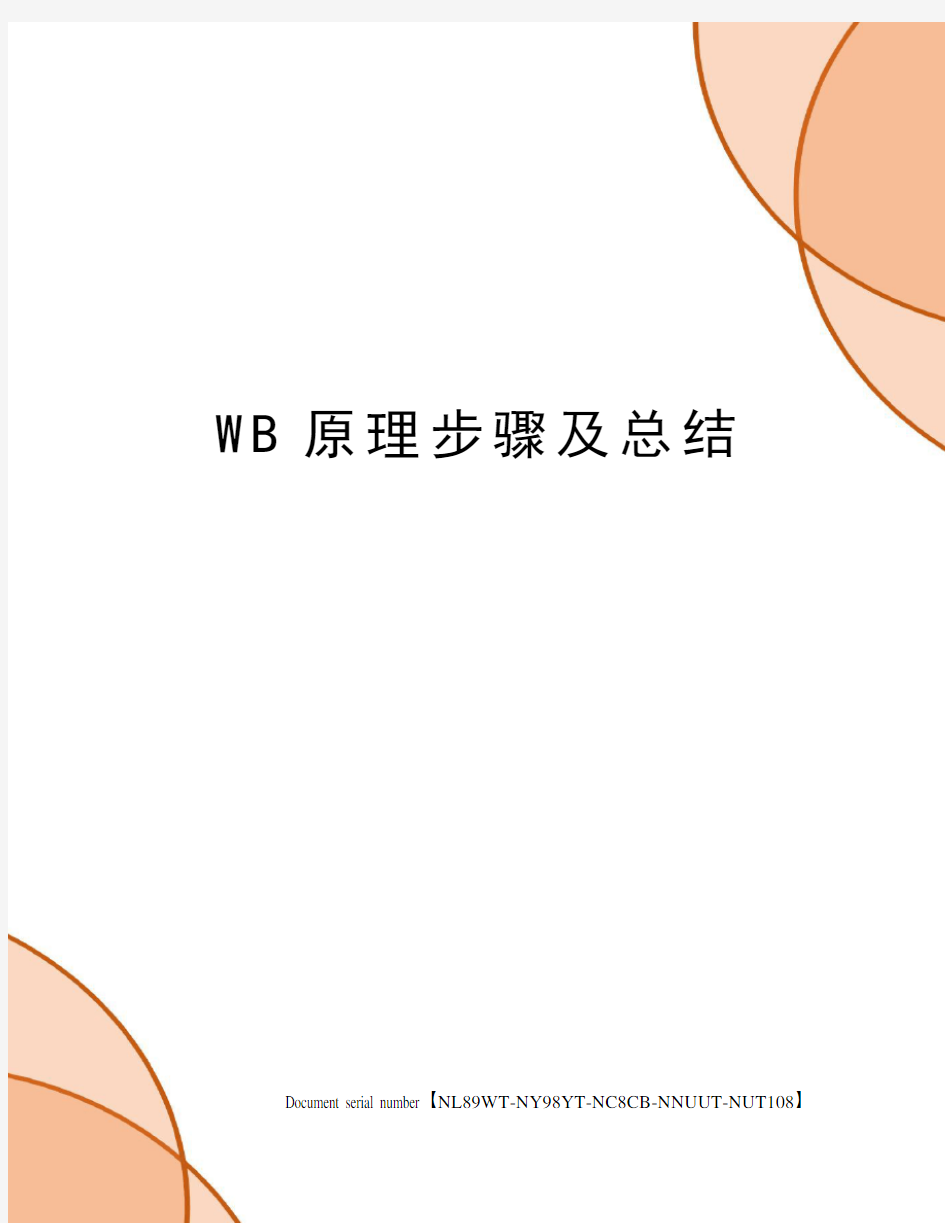 WB原理步骤及总结