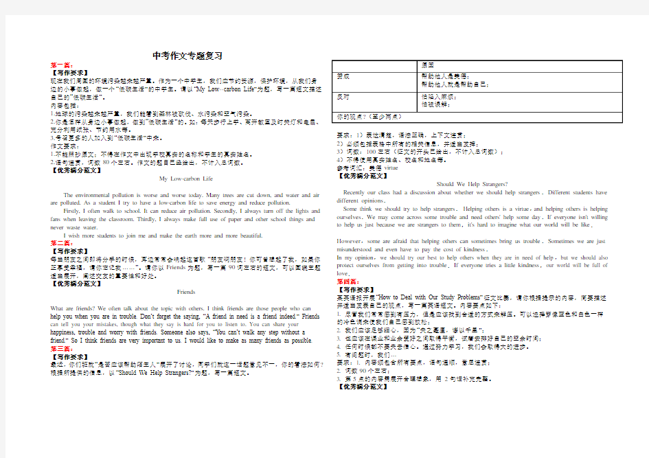 英语中考满分作文