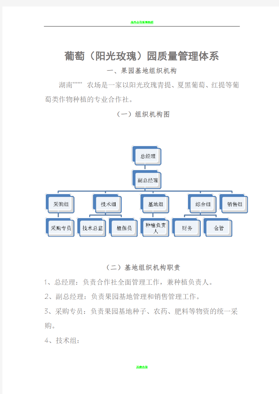 果园质量管理体系--葡萄