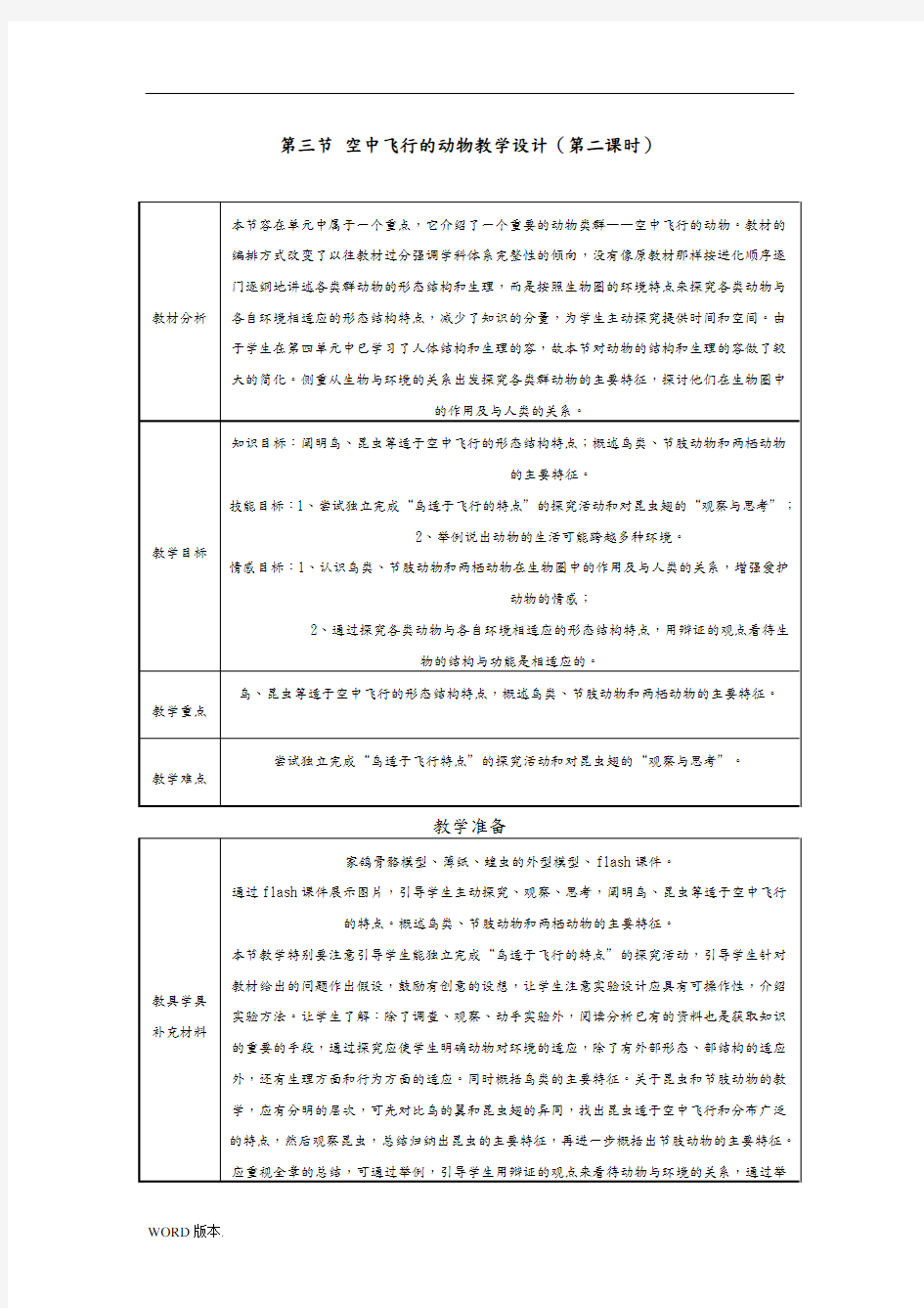 八年级生物空中飞行的动物3