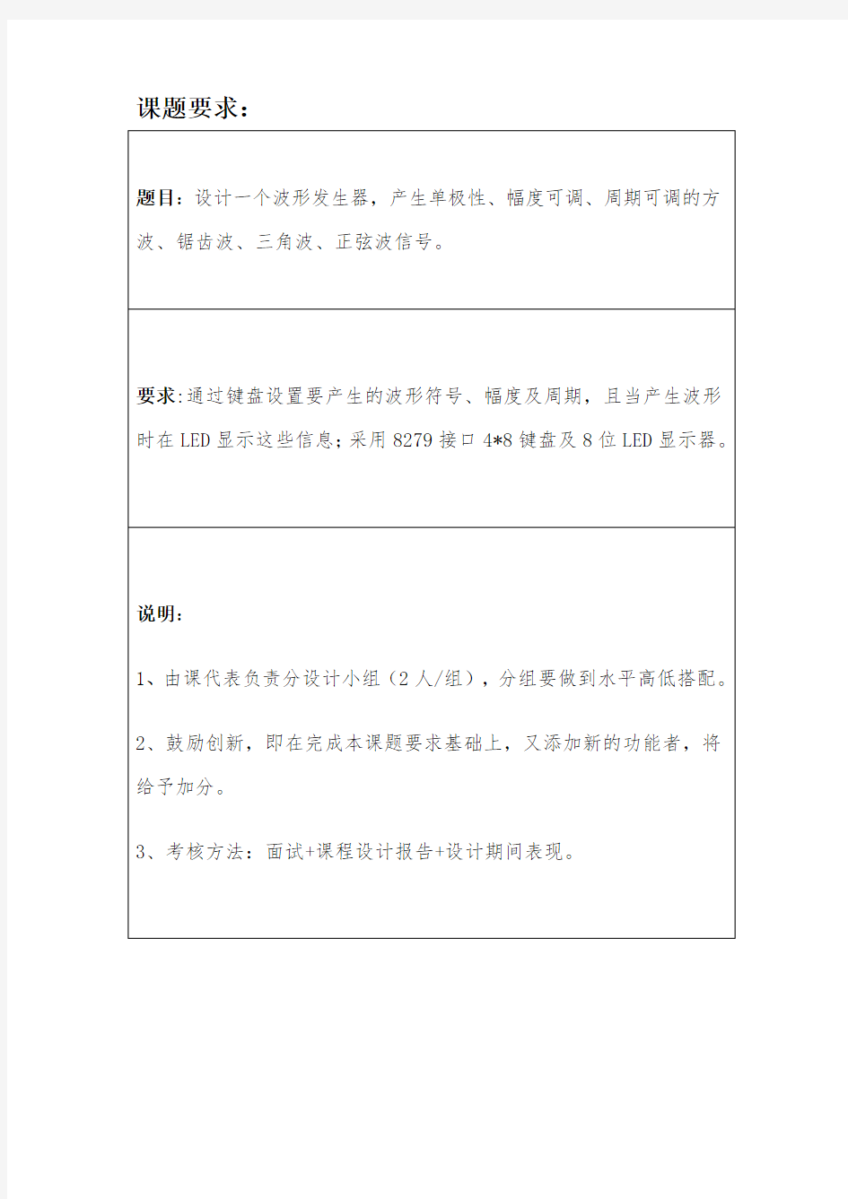 基于51单片机的波形发生器设计