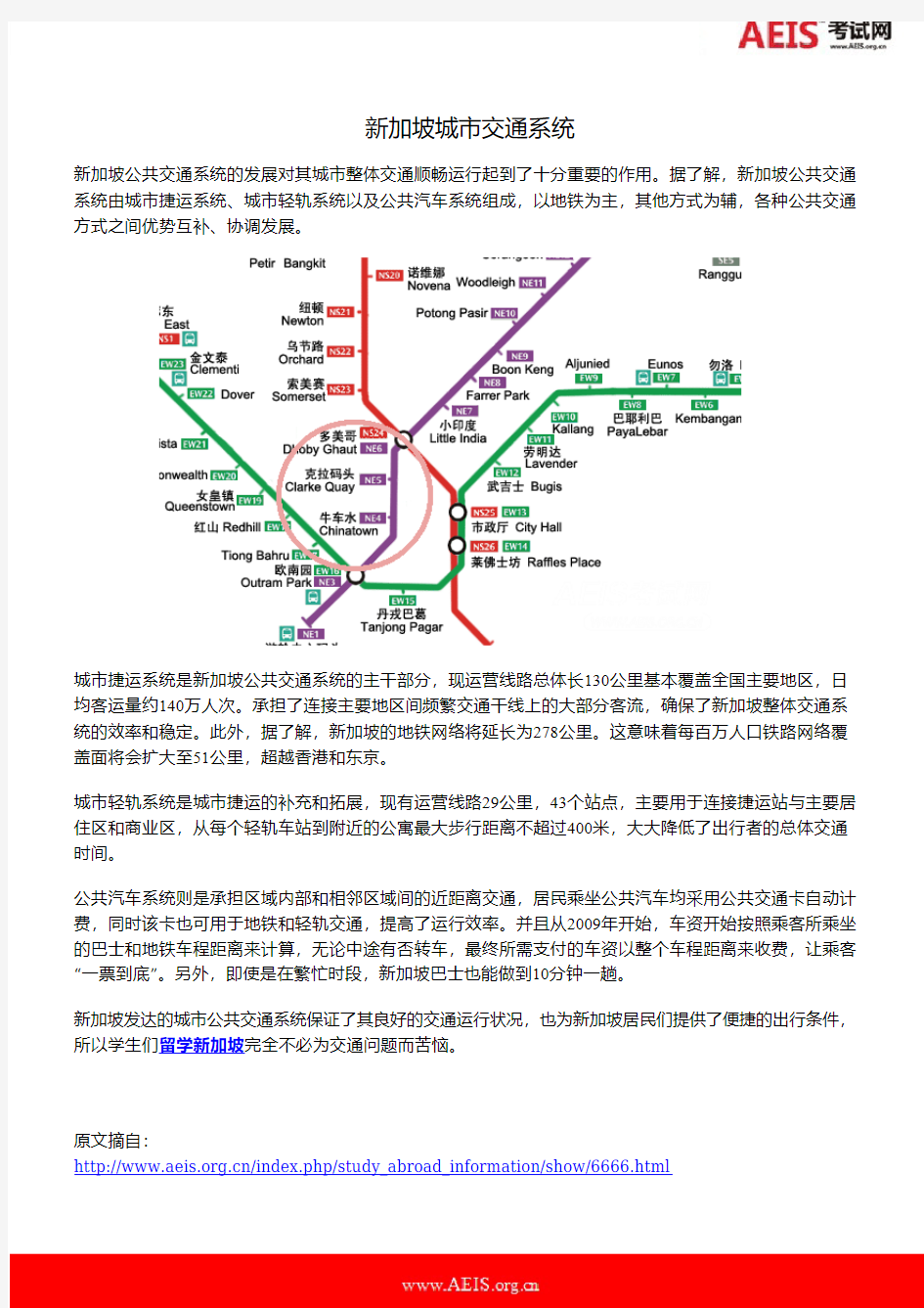 新加坡城市交通系统