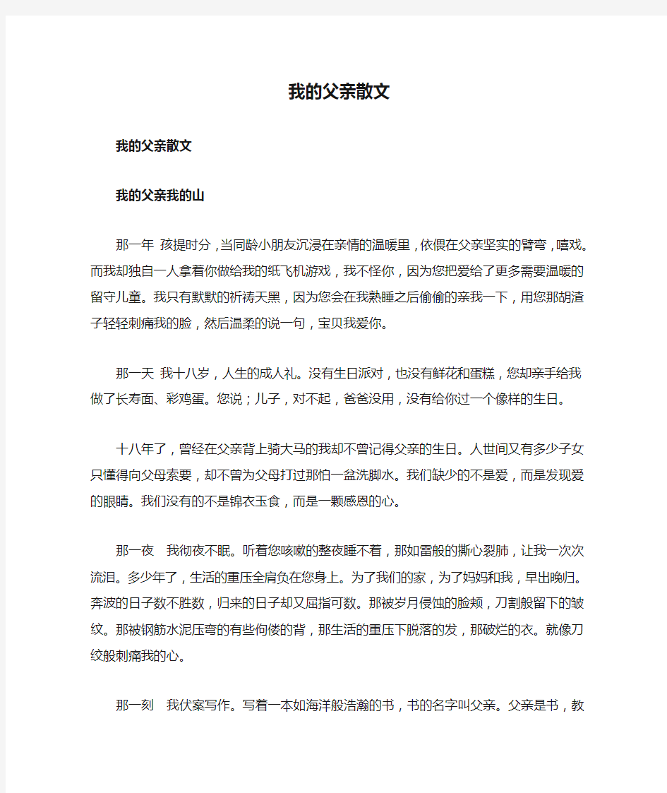 我的父亲散文