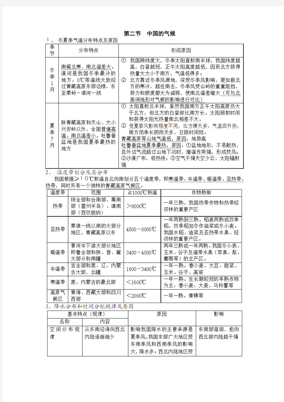 中国自然地理-第二节-中国的气候