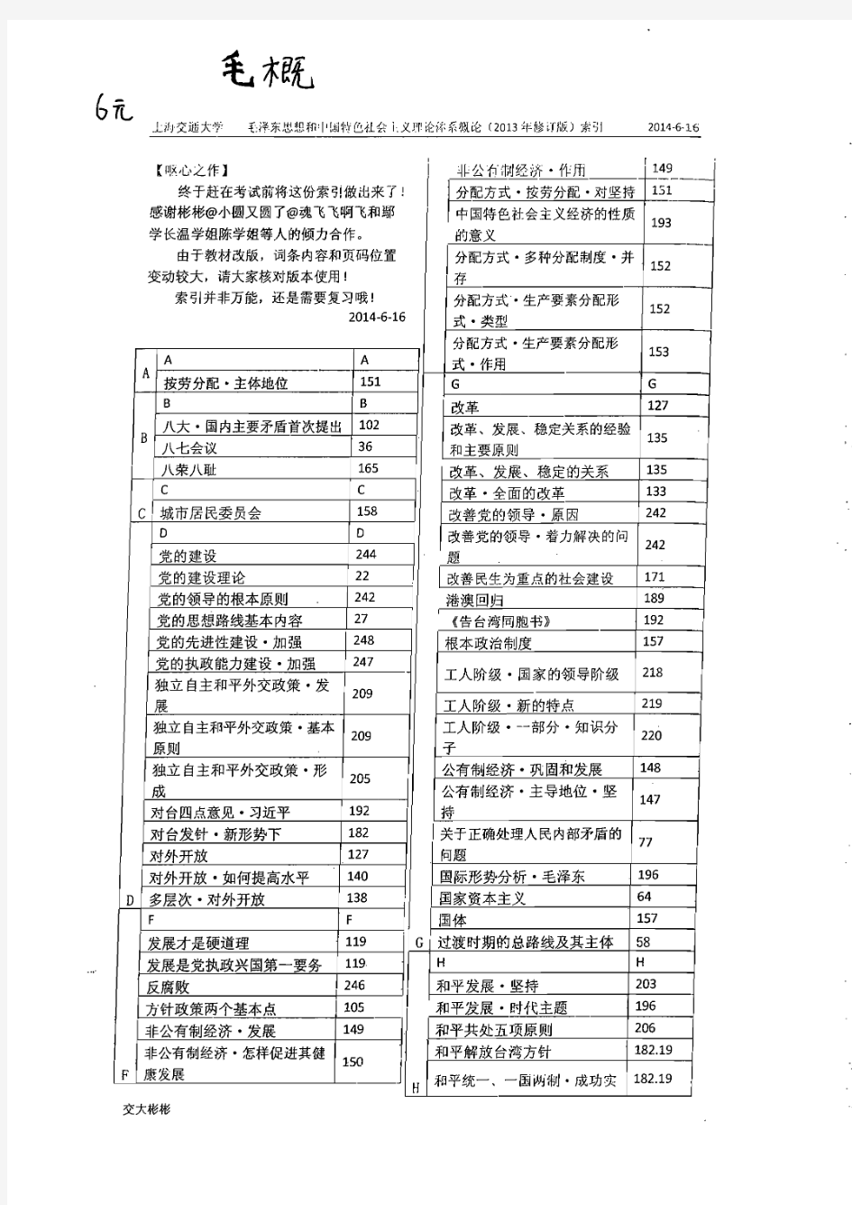 毛概索引(2015修正版)