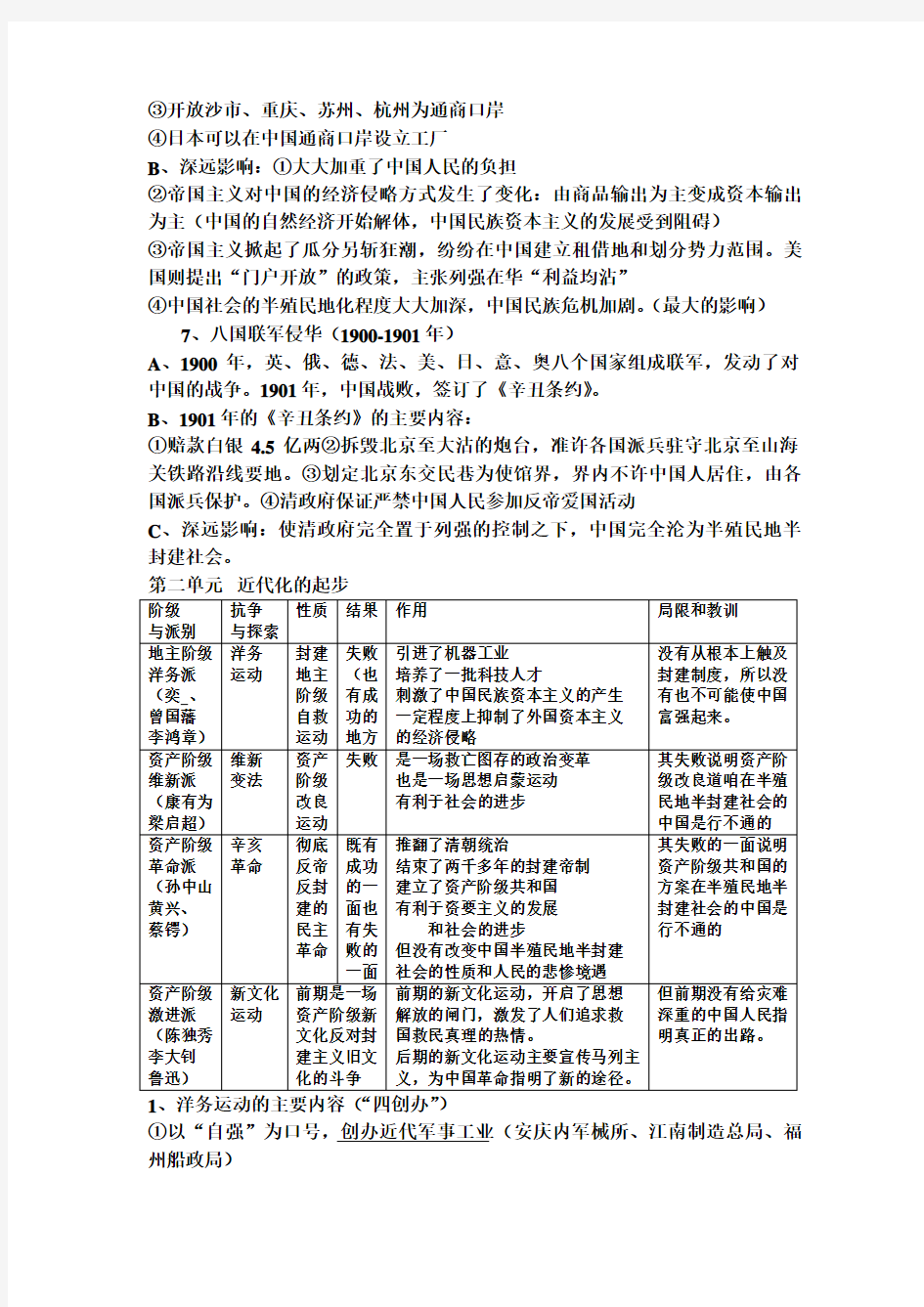 中国近代史(1840-1949年)复习资料