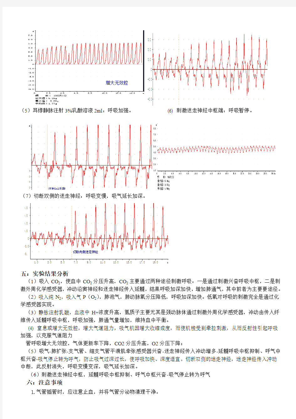 我的实验六 呼吸运动的调