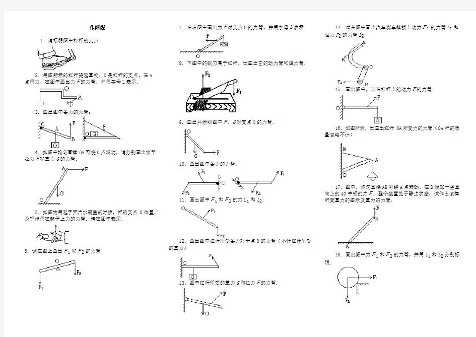 九年级经典杠杆作图大全题