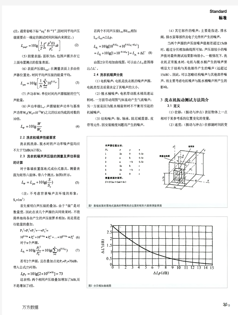 洗衣机噪声和振动测试数据详解