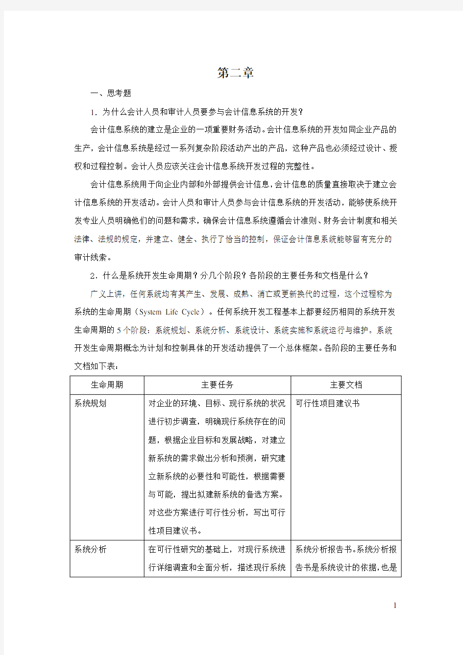 《会计信息系统》课后习题答案