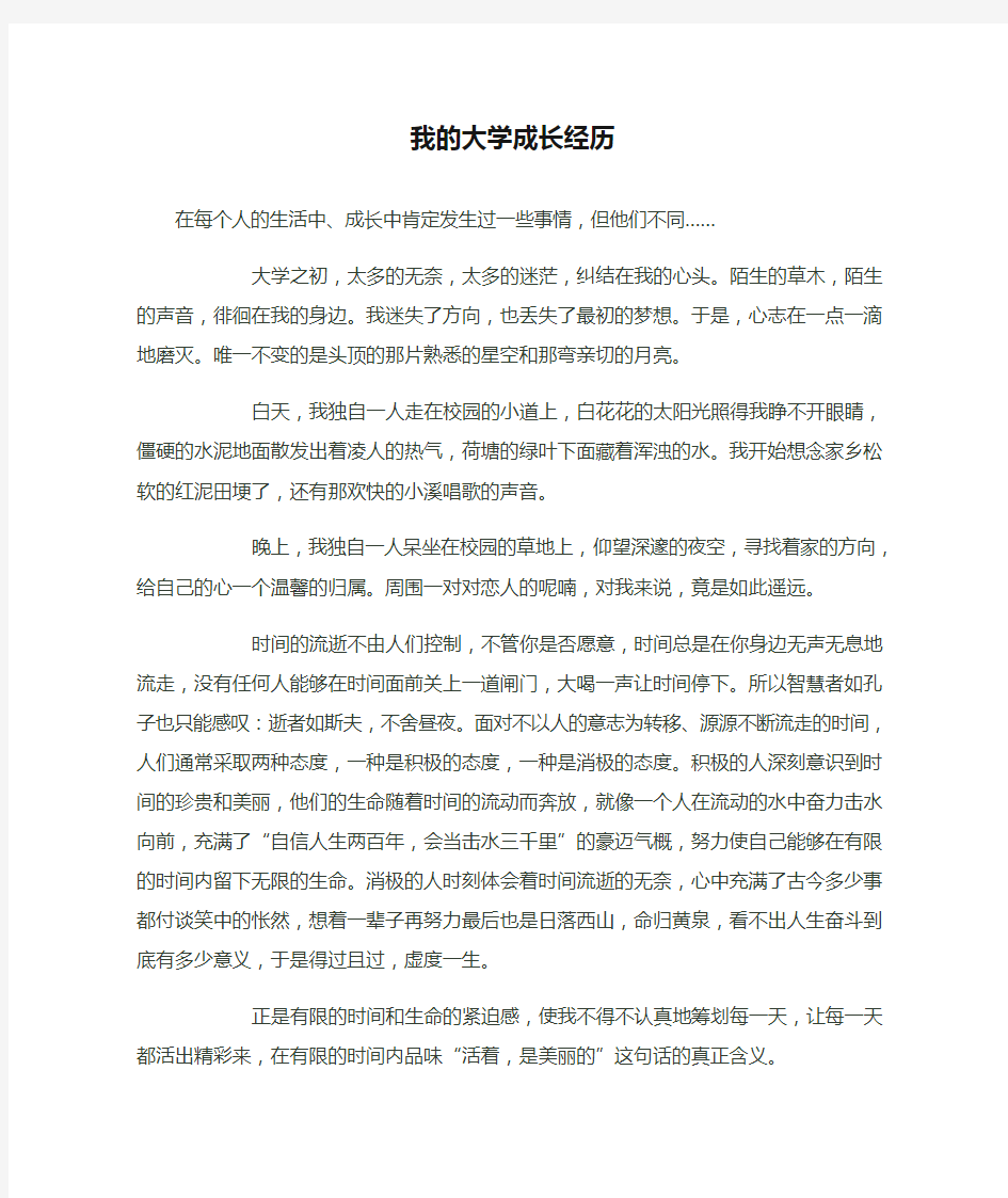 我的大学成长经历