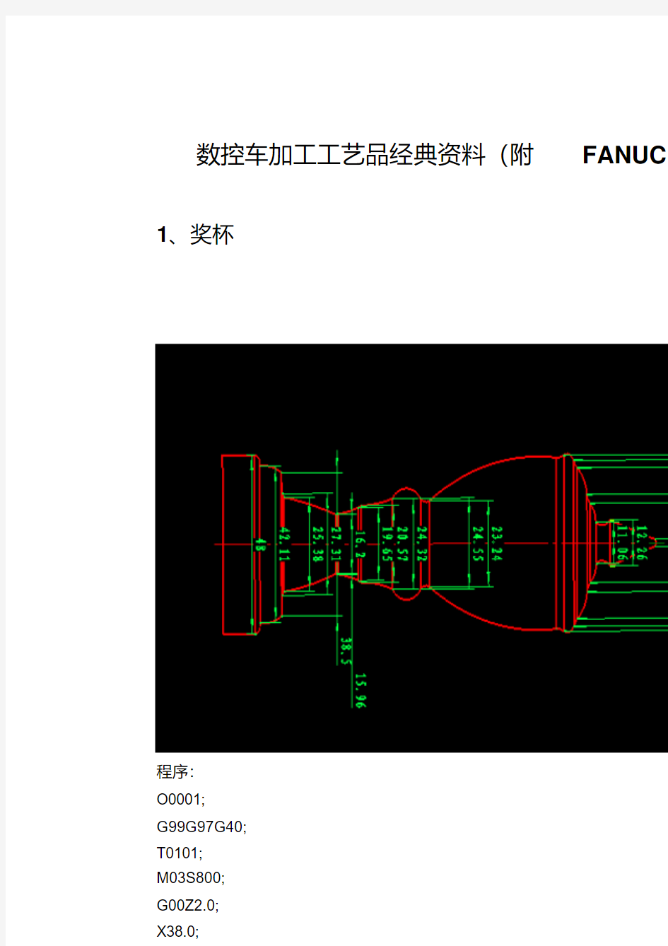 数控车加工工艺品经典资料(附FANUC系统程序)