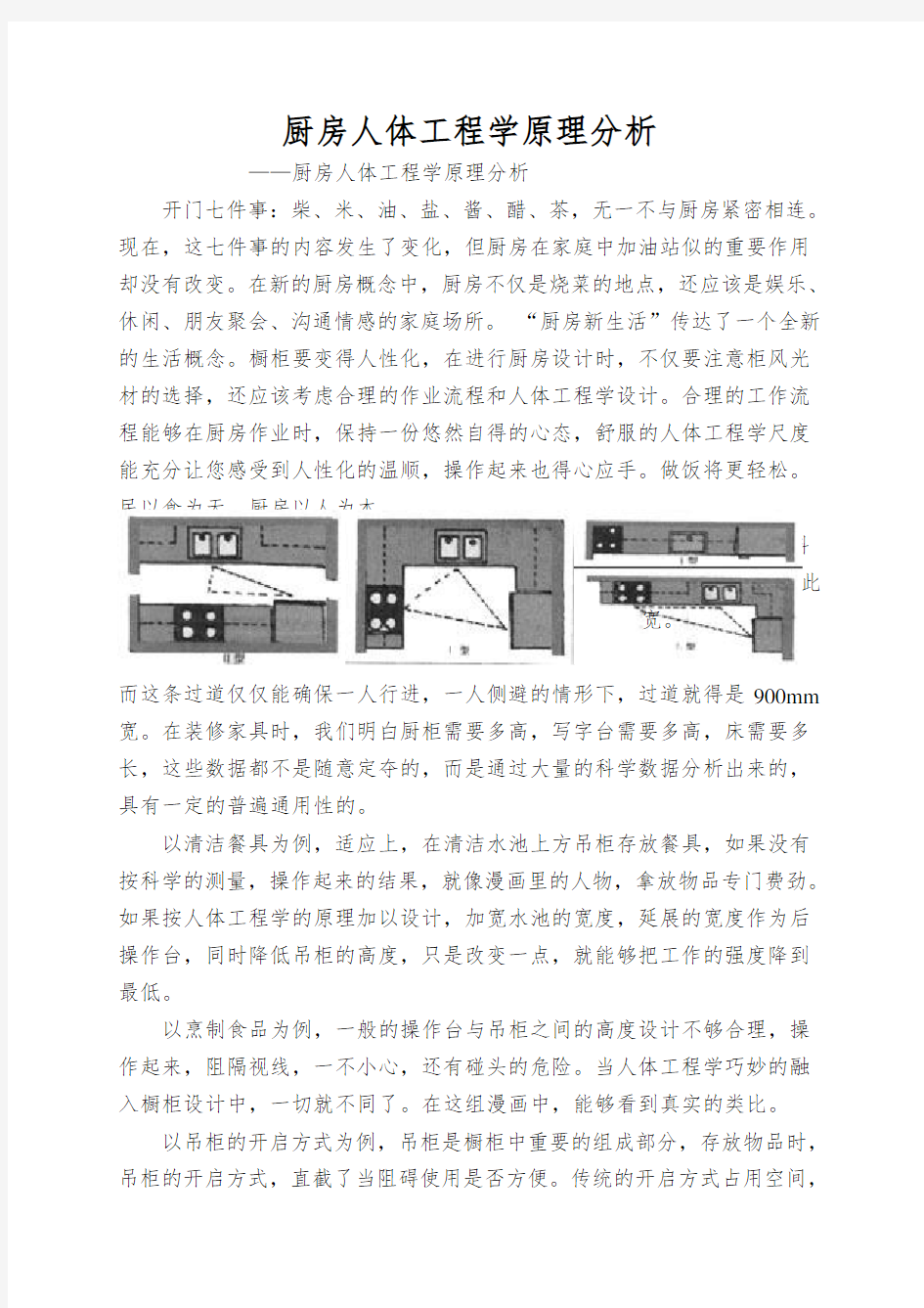 厨房人体工程学原理分析