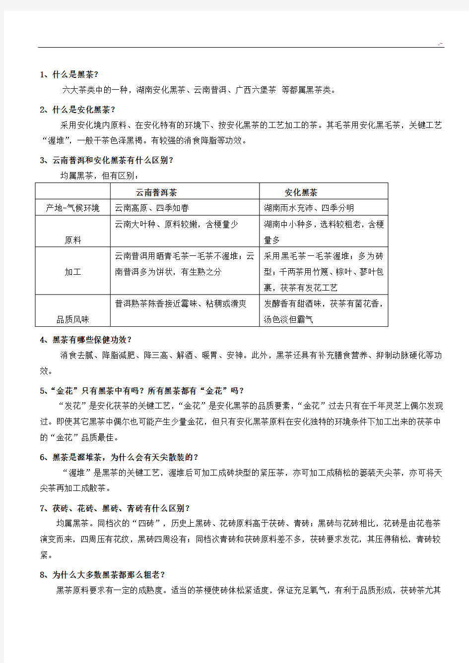 安化黑茶知识百科简介