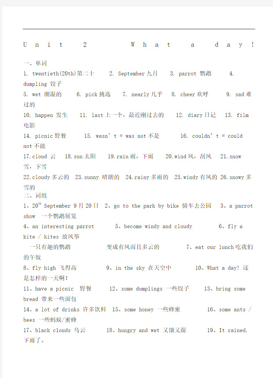 苏教版六年级英语上册重点