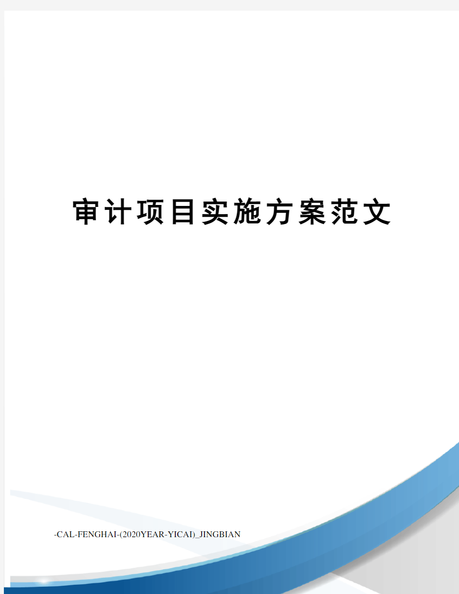 审计项目实施方案范文