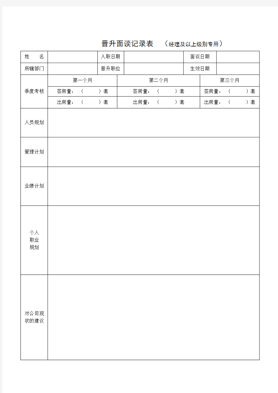 晋升面谈记录表详细版.doc