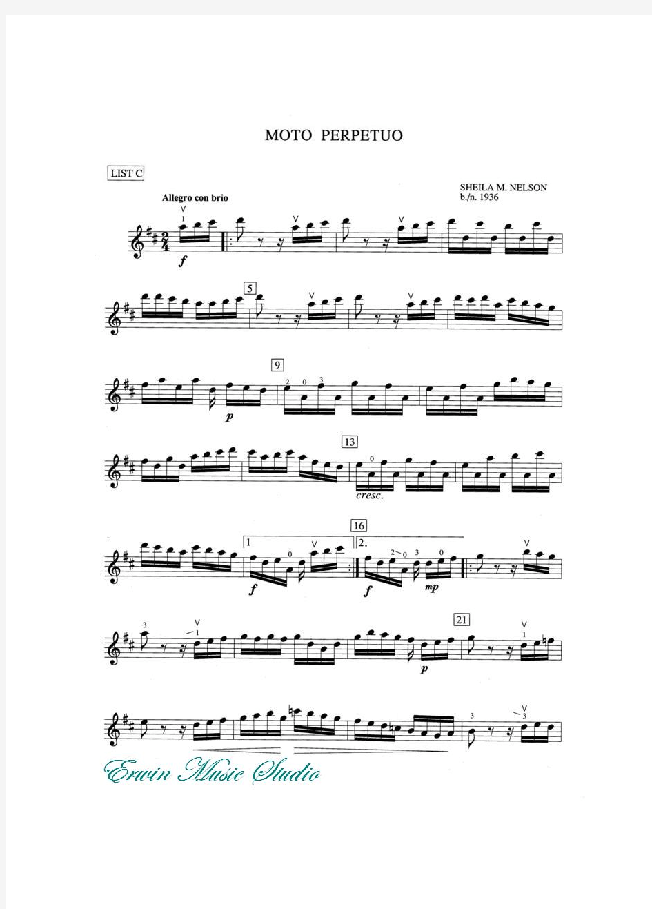 小提琴考级(第三级)《MotoPerpetuo》小提琴曲谱