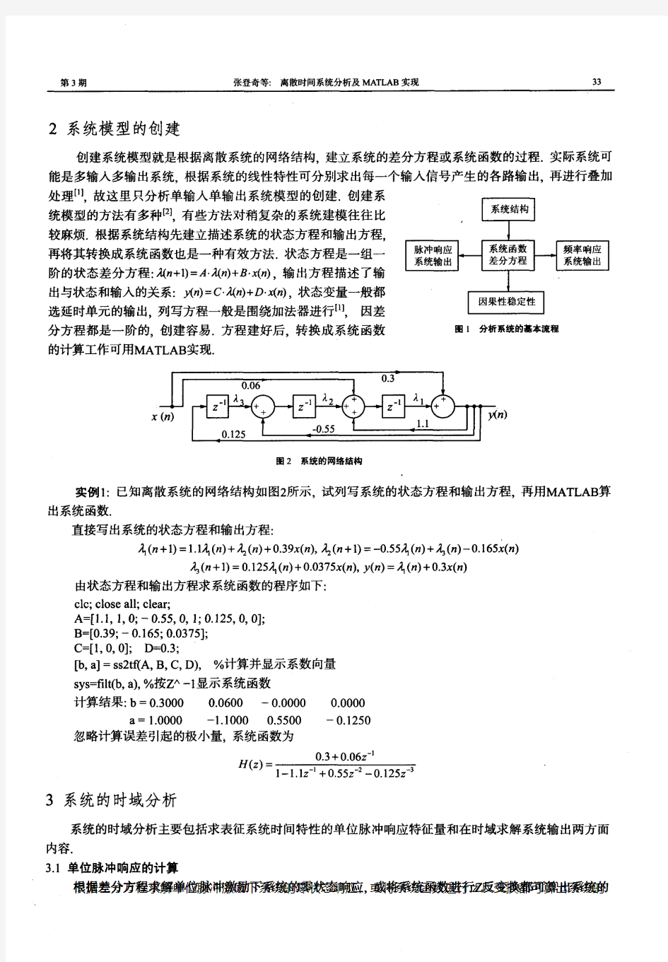 离散时间系统分析及MATLAB实现