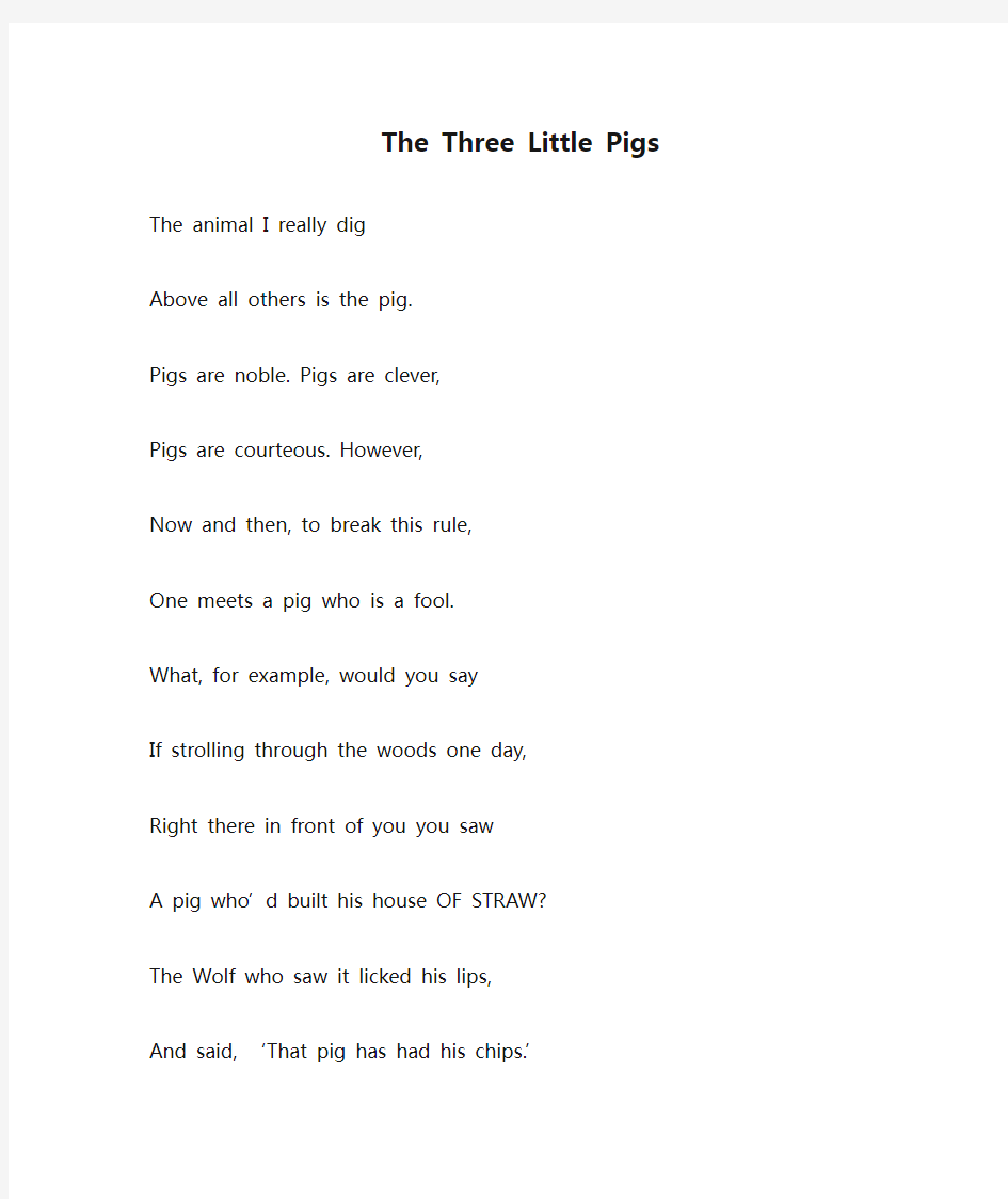 The Three Little Pigs story(三只小猪)