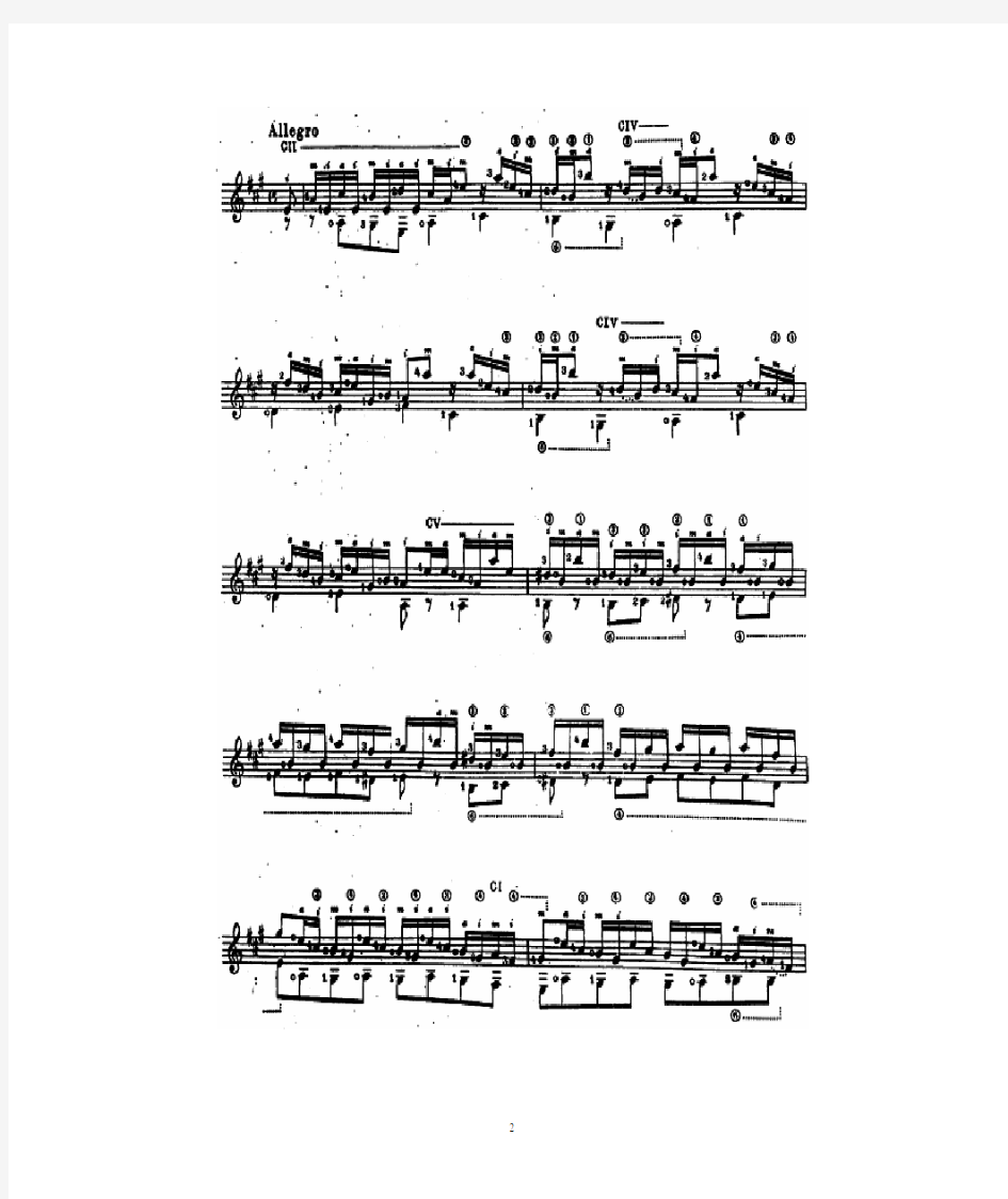 Allegro aus Sonate A-dur ;多美尼科·奇马罗萨(Domenico Cimarosa)(Bream编 古典吉他谱)