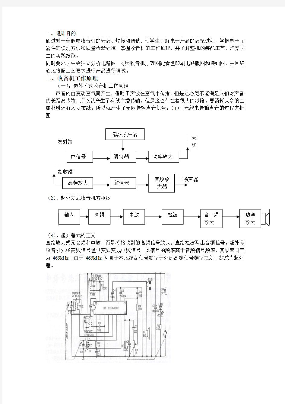 超外差式收音机实验报告