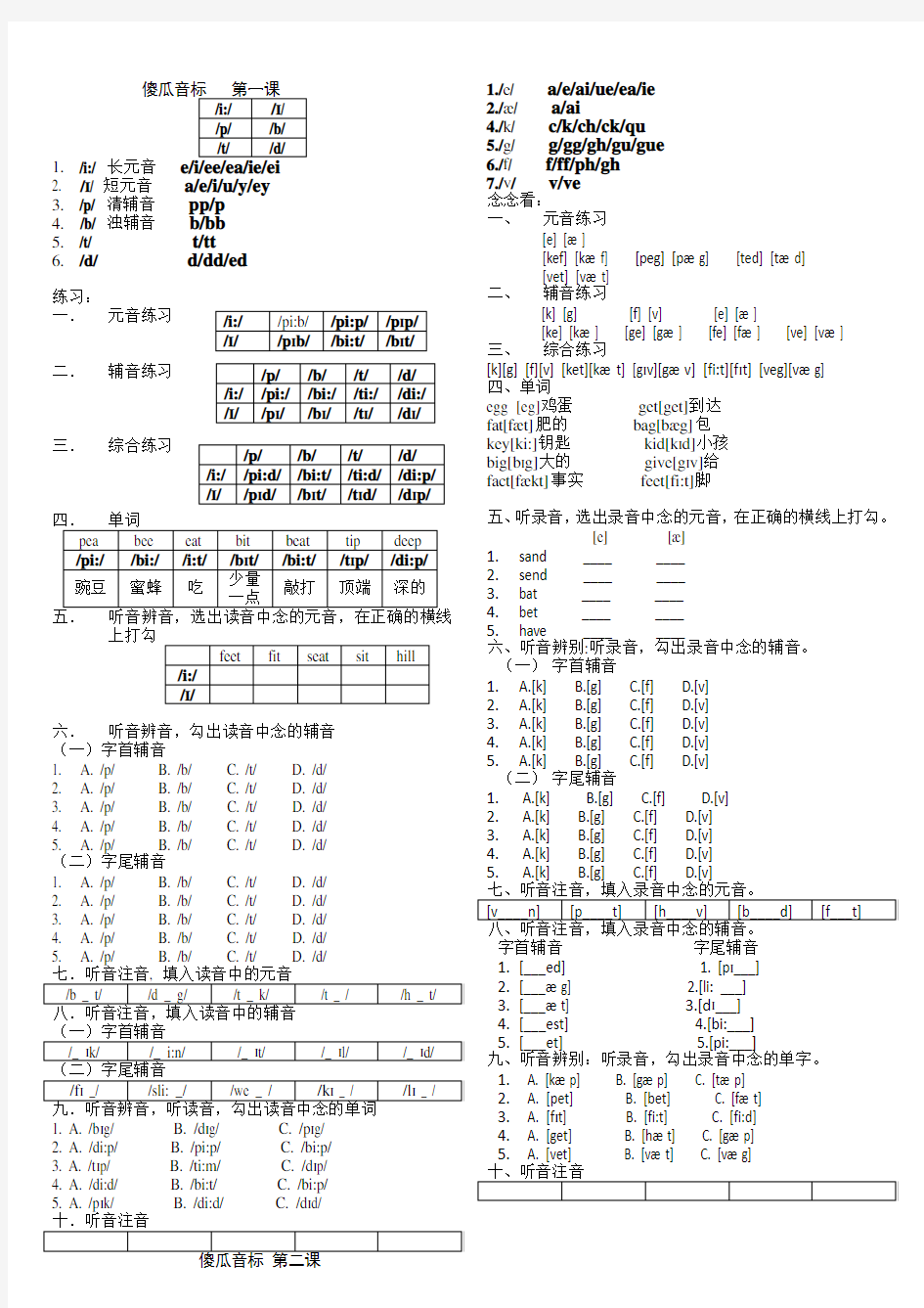 海论的发现傻瓜国际音标-phonetics