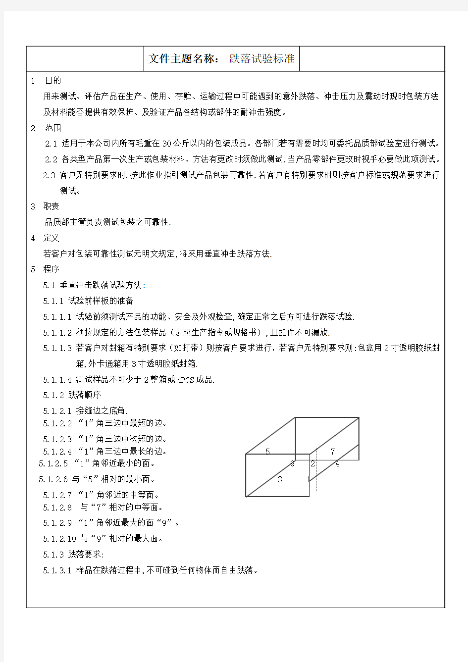 _跌落试验标准