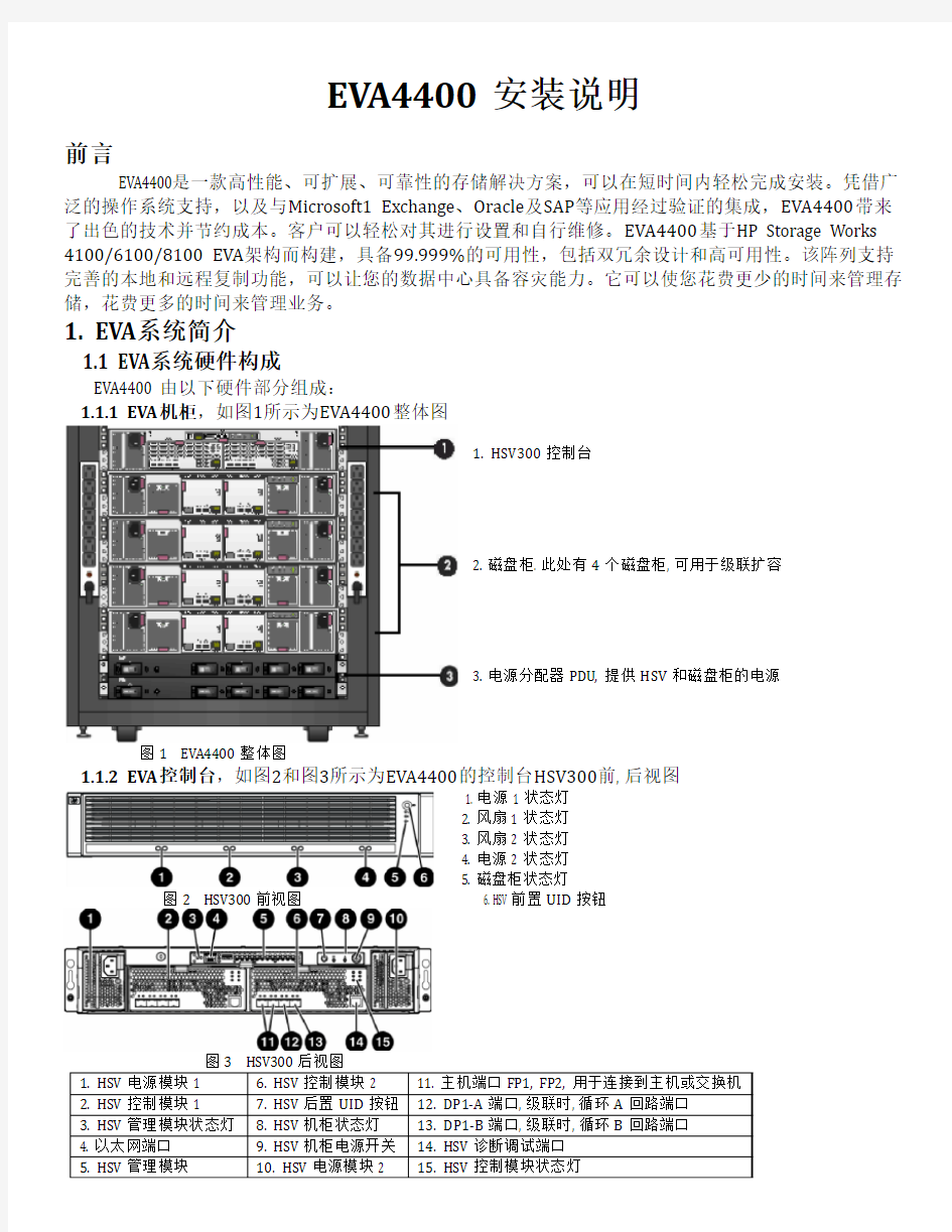 HP EVA4400安装说明