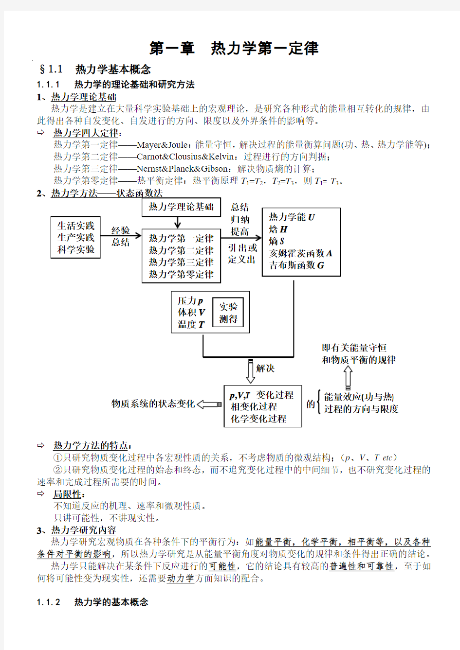 第一章  热力学第一定律