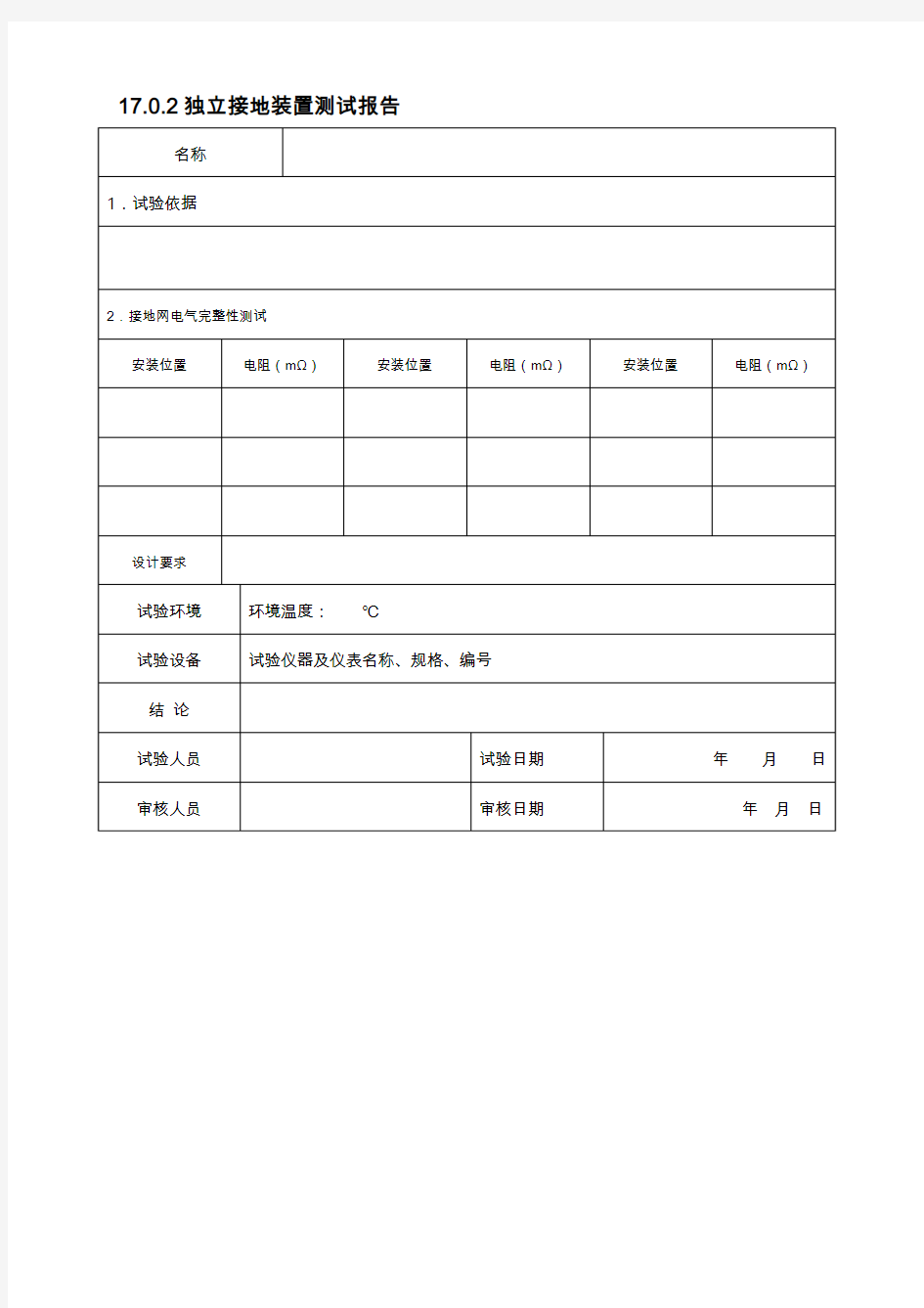 17.0.2  独立接地装置测试报告