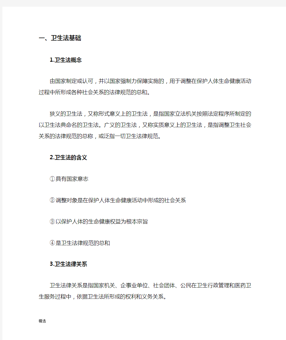 卫生法规与监督学考试重点整理全面.doc