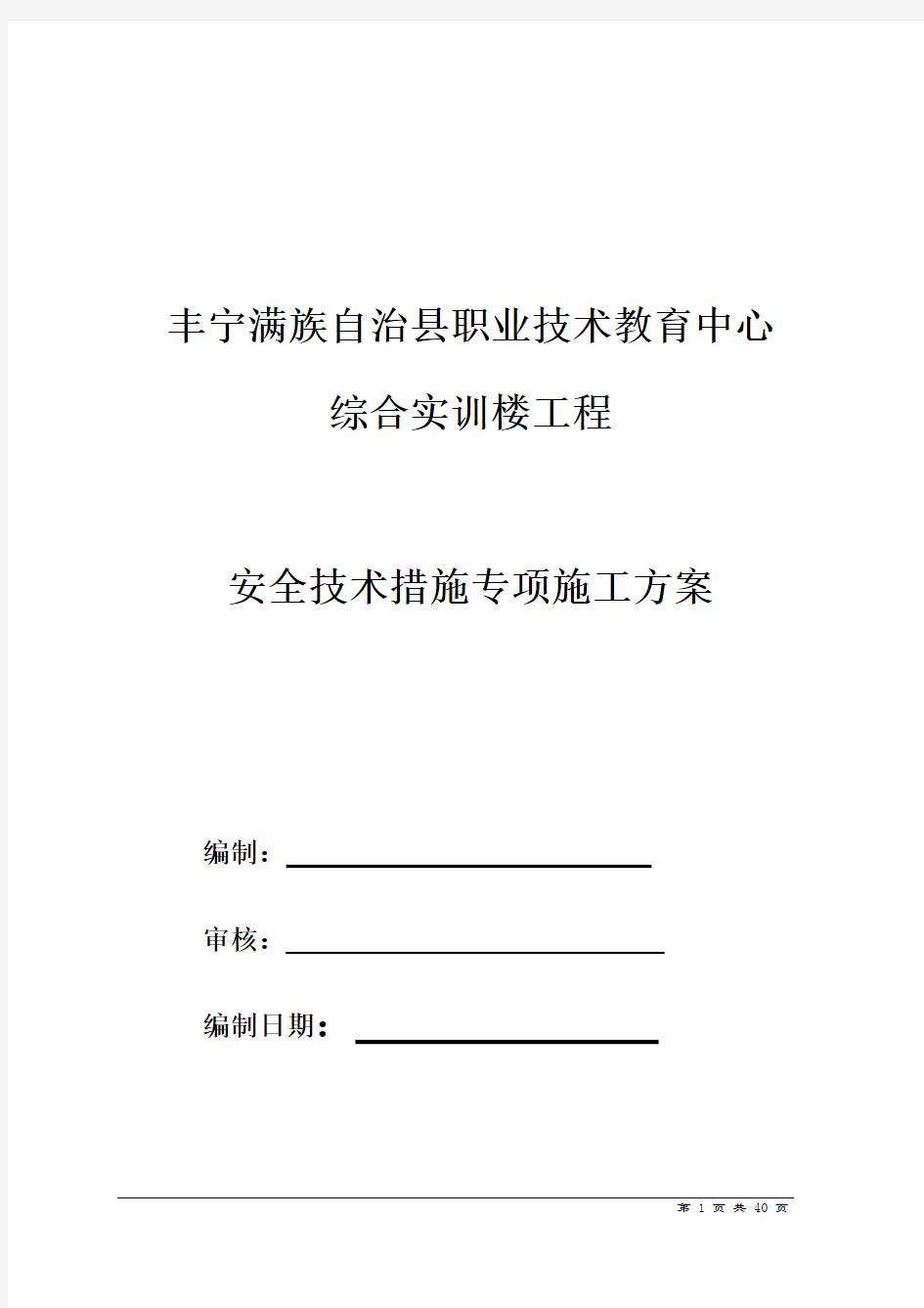 安全技术措施专项施工方案-