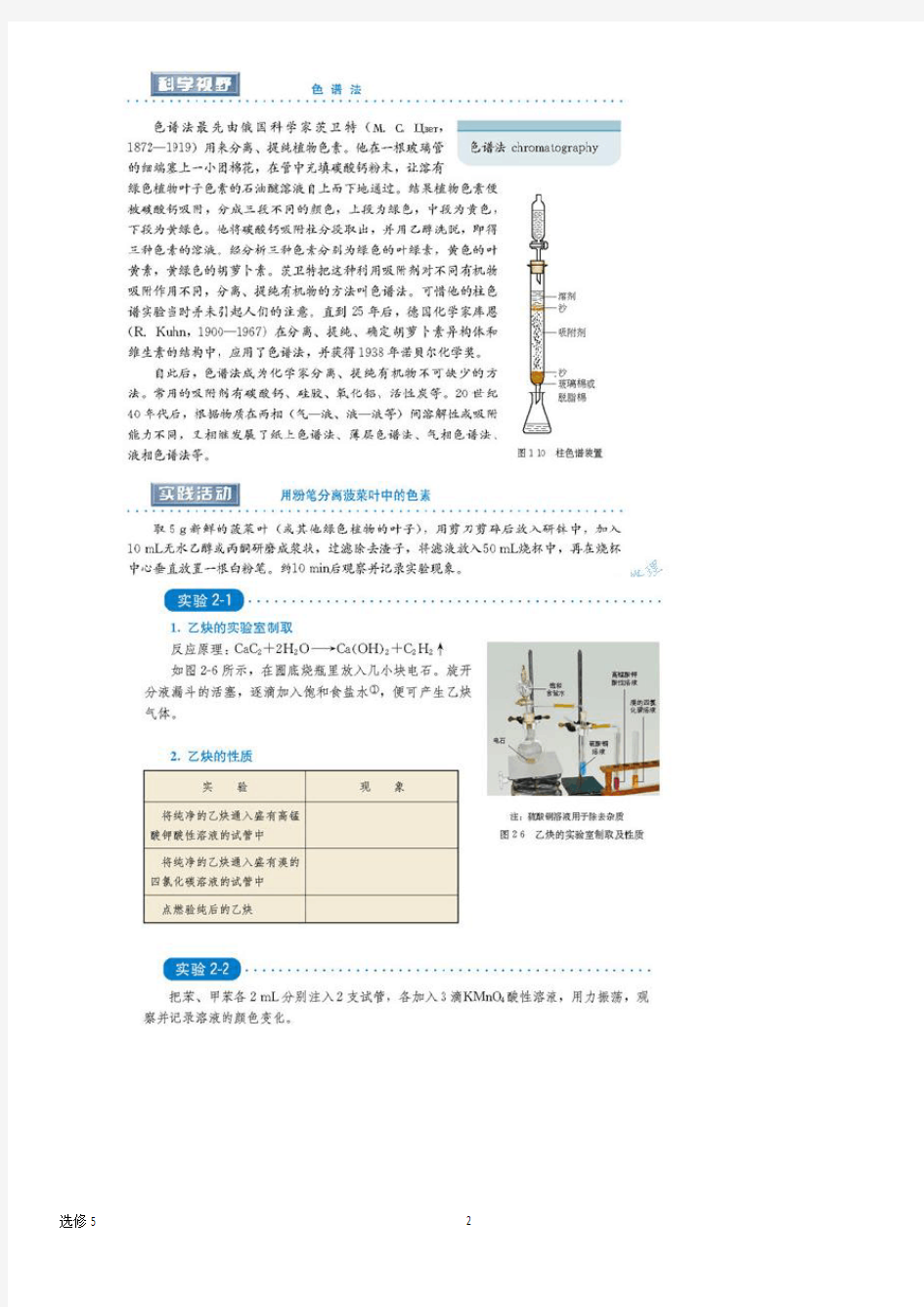 高中化学选修5实验汇总