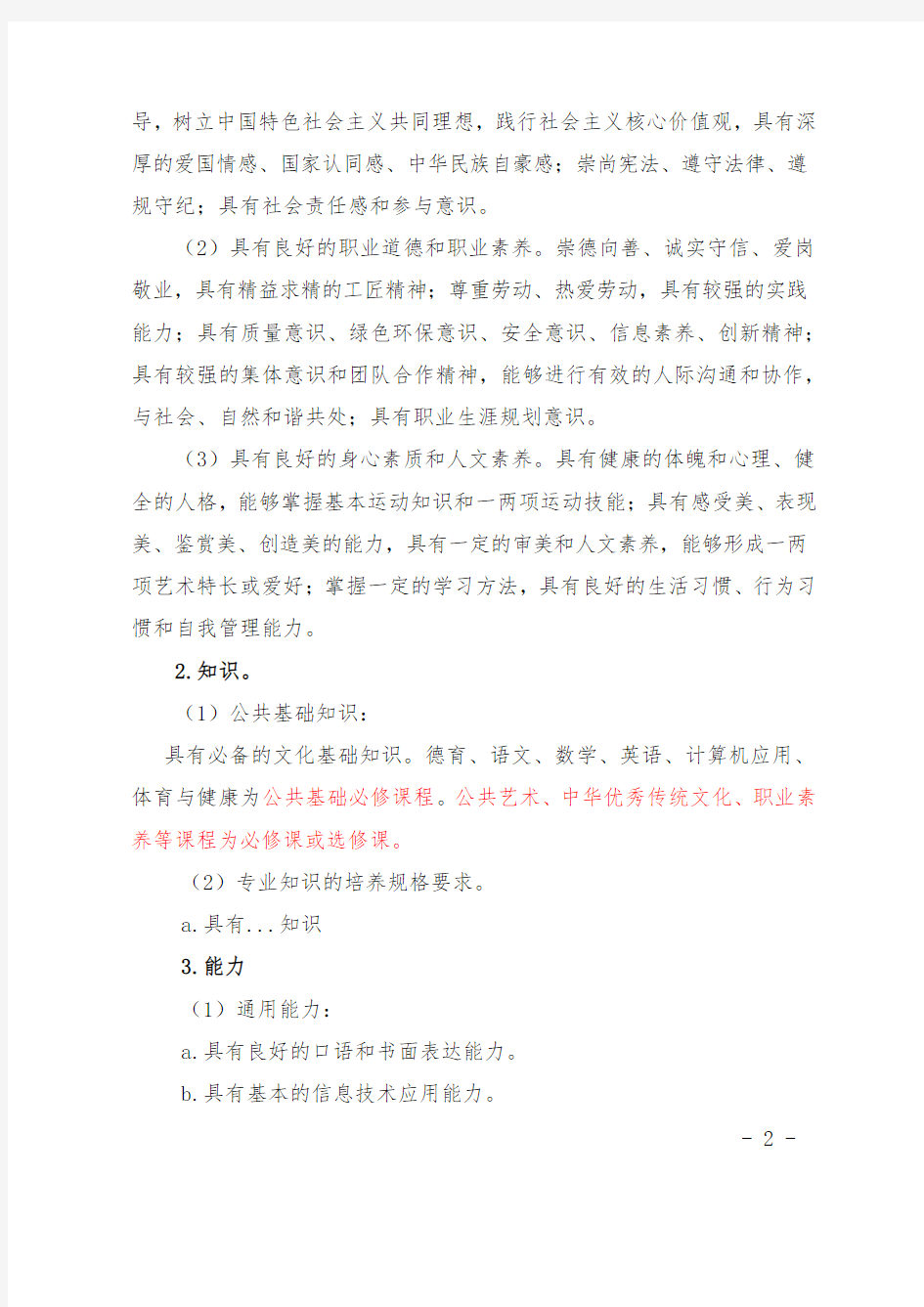 XXX专业人才培养方案(1)