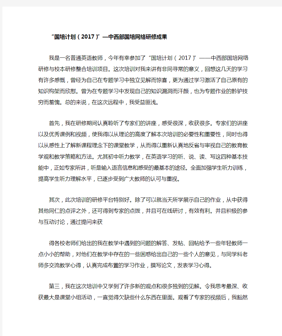 网络研修成果