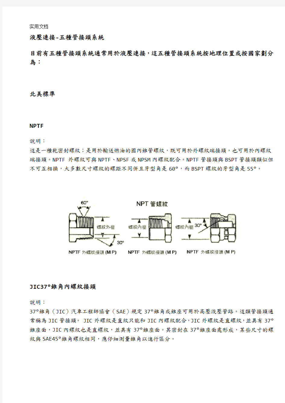 (完整版)液压连接-五种管接头系统