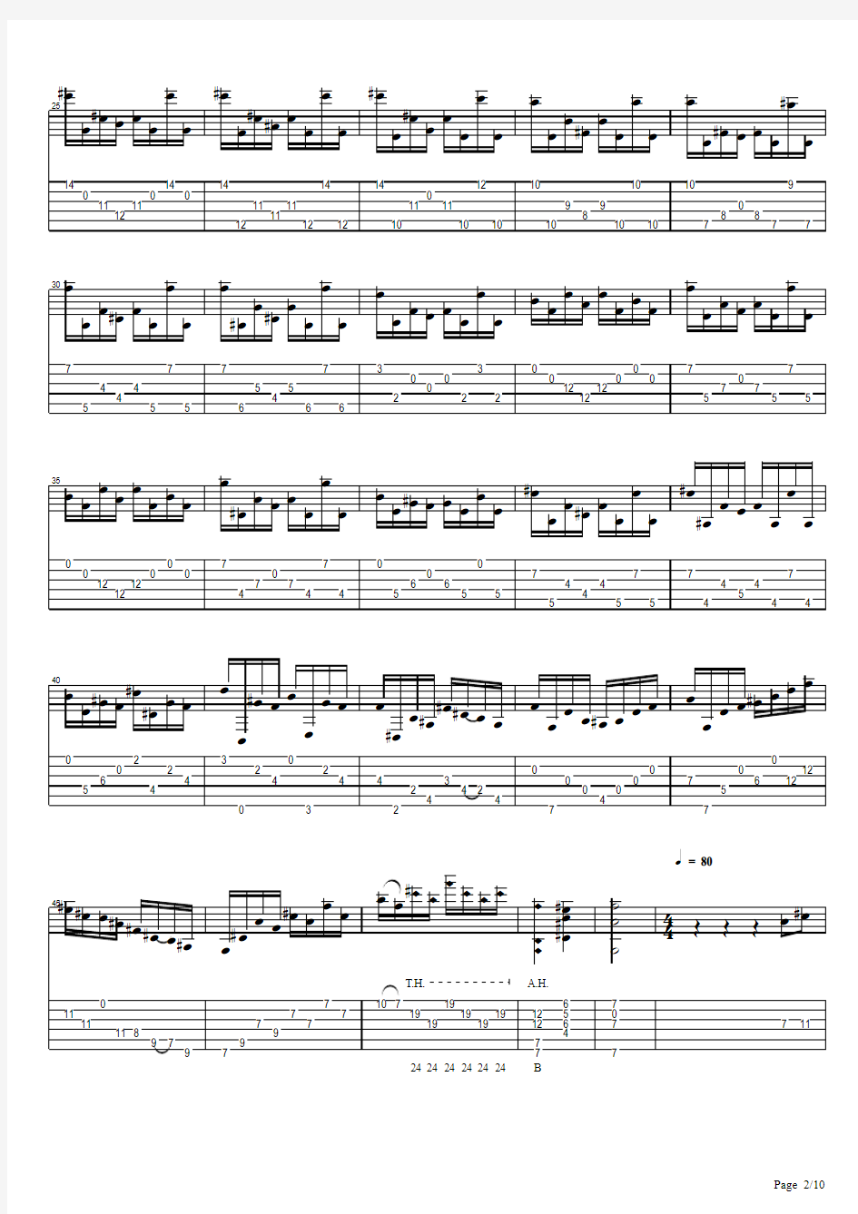 巴里奥斯《大教堂》完整版 古典吉他 六线谱